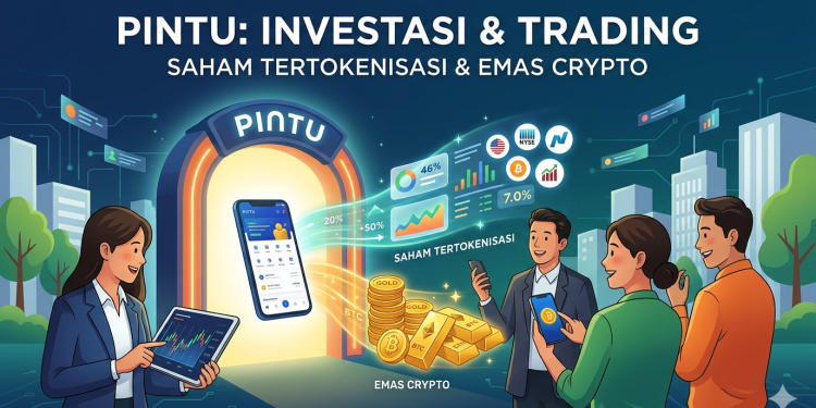Ilustrasi Pintu: Aplikasi Investasi dan Trading Saham Tertokenisasi serta Emas Crypto